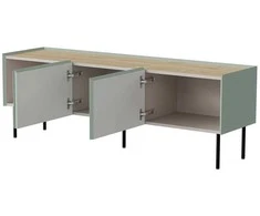 Laikiklis Cama Meble Cama FELLINI TV spintelė 150x40x52 alyvuogių + alyvuoto ąžuolo stalviršis