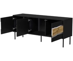 Laikiklis Cama Meble Cama INSERTO 3D TV cabinet 143.5x40x61.5 juodas + LED