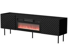 Cama Meble Cama LUCCA TV cabinet 180x40x59 juodas + juodas fireplace