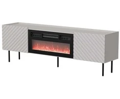 Cama Meble Cama LUCCA TV cabinet 180x40x59 cashmere + juodas fireplace