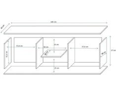 Laikiklis Cama Meble Cama SOHO TV cabinet 180x43x37 cashmere + juodas