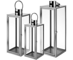 Sidabrinis lanterns 38/49/63cm 3pcs Ruhhy 26477