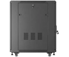 19" 18U 600 × 800 Juodas FLOOR-STANDING RACK CABINET WITH GLASS DOOR, LANBERG (FLAT PACK)