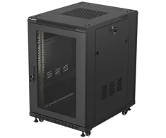 19" 18U 600 × 800 Juodas FLOOR-STANDING RACK CABINET WITH PERFORATED DOOR, LANBERG (FLAT PACK)