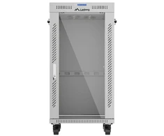 19" 22U 600 × 600 Pilkas FLOOR-STANDING RACK CABINET WITH GLASS DOOR AND LCD, LANBERG (FLAT PACK)