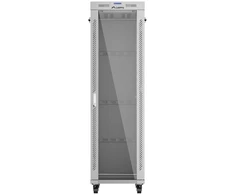 19" 42U 600 × 1000 Pilkas FLOOR-STANDING RACK CABINET WITH GLASS DOOR AND LCD, LANBERG (FLAT PACK)