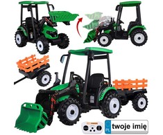Jokomisiada Large electric TRACTOR battery operated for children trailer bucket PA0320