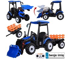 Jokomisiada Large electric TRACTOR battery operated for children trailer bucket PA0320