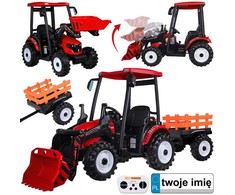 Jokomisiada Large electric TRACTOR battery operated for children trailer bucket PA0320