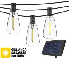 Lauko lempučių girlianda su saulės baterija 10m