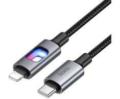LED Cable USB C to Lightning Hoco PD 27W 1,2 m U144 juodas