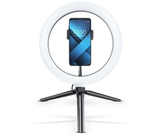 OEM LED Ring Stream RGB lempa 10" su laikikliu mobiliajam telefonui + trikojui juodas
