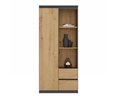 Top E Shop Topeshop RS-80 BILY ANTHRACITE/OAK ARTISAN office bookcase