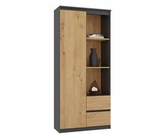 Top E Shop Topeshop RS-80 BILY ANTHRACITE/OAK ARTISAN office bookcase