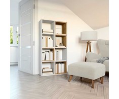 Top E Shop Topeshop MALAX 2X4 BIEL svetainės knygų lentyna