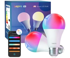LEPRO B2-2 E27 Wi-Fi LED Bulb, 1100 lm, 2-pack