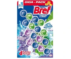 WC valiklis-gaiviklis BREF POWER AKTIV LAVENDER+PINE, 4×50 g