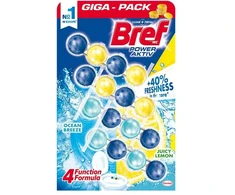WC valiklis-gaiviklis BREF POWER AKTIV LEMON+OCEAN, 4×50 g