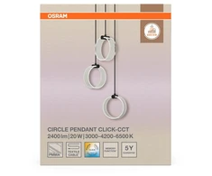 Osram 20W LED pakabinamas šviestuvas CIRCLE, juodas, 3000/4200/6500K