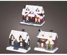Lumineo Decoration "House" with LED lighting. 489745. 13 cm. 8 cm