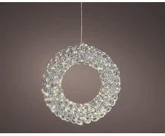 Lumineo Decoration 'Ring' with LED lighting. 493889. D38 cm. sidabrinis