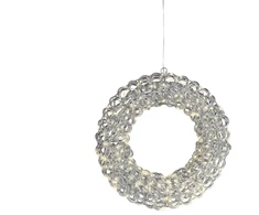 Lumineo Decoration 'Ring' with LED lighting. 493889. D38 cm. sidabrinis
