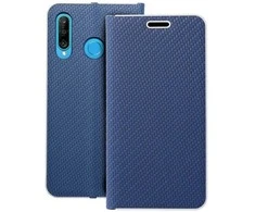 Forcell OEM atverčiamas dėklas Huawei P30 LITE Luna Book Carbon mėlynas