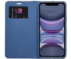 OEM atverčiamas dėklas iPhone 11 Luna Book Carbon mėlynas