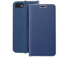 OEM atverčiamas dėklas iPhone 7 / 8 / SE 2020 / SE 2022 Luna Book Carbon mėlynas