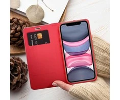 OEM atverčiamas dėklas, skirtas iPhone 11 Luna Book, anglies pluošto, raudonas