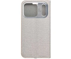 Dėklas Oem Flip case for iPhone 17 PRO Luna Book Gold sidabrinis