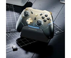Machenike G5Pro Flagship Wireless Game Controller with Gyro Charging Station and Button Mapping - Juodas and Gold