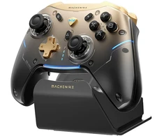 Machenike G5Pro Flagship Wireless Game Controller with Gyro Charging Station and Button Mapping - Juodas and Gold
