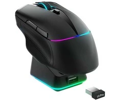 Machenike L8 Pro Belaidė pelė žaidimams with Charging Station - Juodas