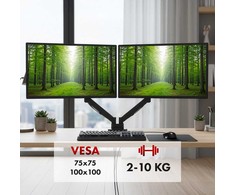Laikiklis Maclean 2 monitorius mount, gas spring, 17"-32", 2-10kg, juodas, MC-134