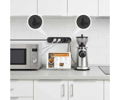 „Maclean“ maitinimo laidas, 3 lizdų prailginimo laidas + 3xUSB, 110-240V AC 50/60Hz, 2.1A max 2500W, 1.5m, juodas, MCE394 B