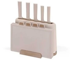 Maestro MR-1412-BEIGE peilių rinkinys su pjaustymo lentele ir rusvai gelsvas