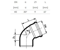 Magnaplast Elbow internal D40x30 PP