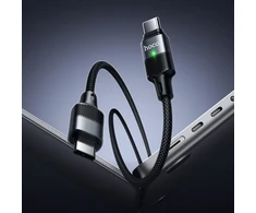 Magnetic Cable USB C to USB C Hoco QC3.0 PD 5A 240W 1,2 m U159 juodas