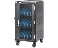 Manhattan Nešiojamas kompiuteris Charging Cart/Trolley via AC Adapteris (EU) 30-bay, Install device's AC Adapteris (power cables) into unit, Suitable for ALL laptops (to 16"), iPads, MacBooks, Chromebooks, other portable devices, Bays 380x30x280mm, Cabinet, Lockable