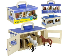 Marka Niezdefiniowana - Wooden stable + 6 horse figures FARMA Breyer Horses ZA6720
