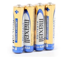 Maxell ALKALINE LR03 LR3 AAA alkaline batteries, 4-pack, 1.5V, foil packaging
