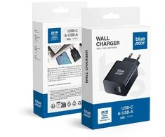 BlueStar Telefono įkroviklis Blue Star USB C + USB A QC4.0 PD 3A 25W TFB-TC-25WPD juodas