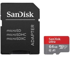 Atminties kortelė SanDisk Ultra Micro SDXC 64GB Android 140MB/s A1 UHS-I + Adapteris