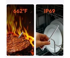 Išmanusis laikrodis Metapen Meatmeet S Pro Kitchen Thermometer with Bluetooth App for Grilis, Oven, Smoker - Gray