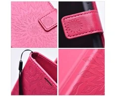 OEM atverčiamas dėklas, skirtas iPhone 16 PLUS, Mezzo Book, mandala, rausvai raudona spalva