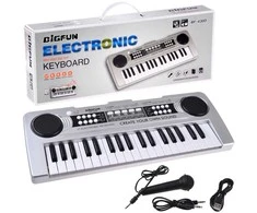 Jokomisiada Mini organ KEYBOARD 37-keys + microphone Sidabrinis IN0183
