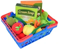 Jokomisiada MINKŠTAS PIRKINIŲ krepšelio rinkinys Daržovės Maisto produktai ZA5245