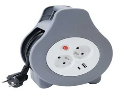Montis Ištraukiamas namų ilgintuvas su USB 10m MT188 2 kintamosios srovės lizdai