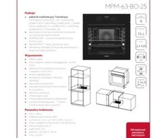 Įmontuojama Elektrinė Orkaitė - MPM MPM-63-BO-25 76L Juoda